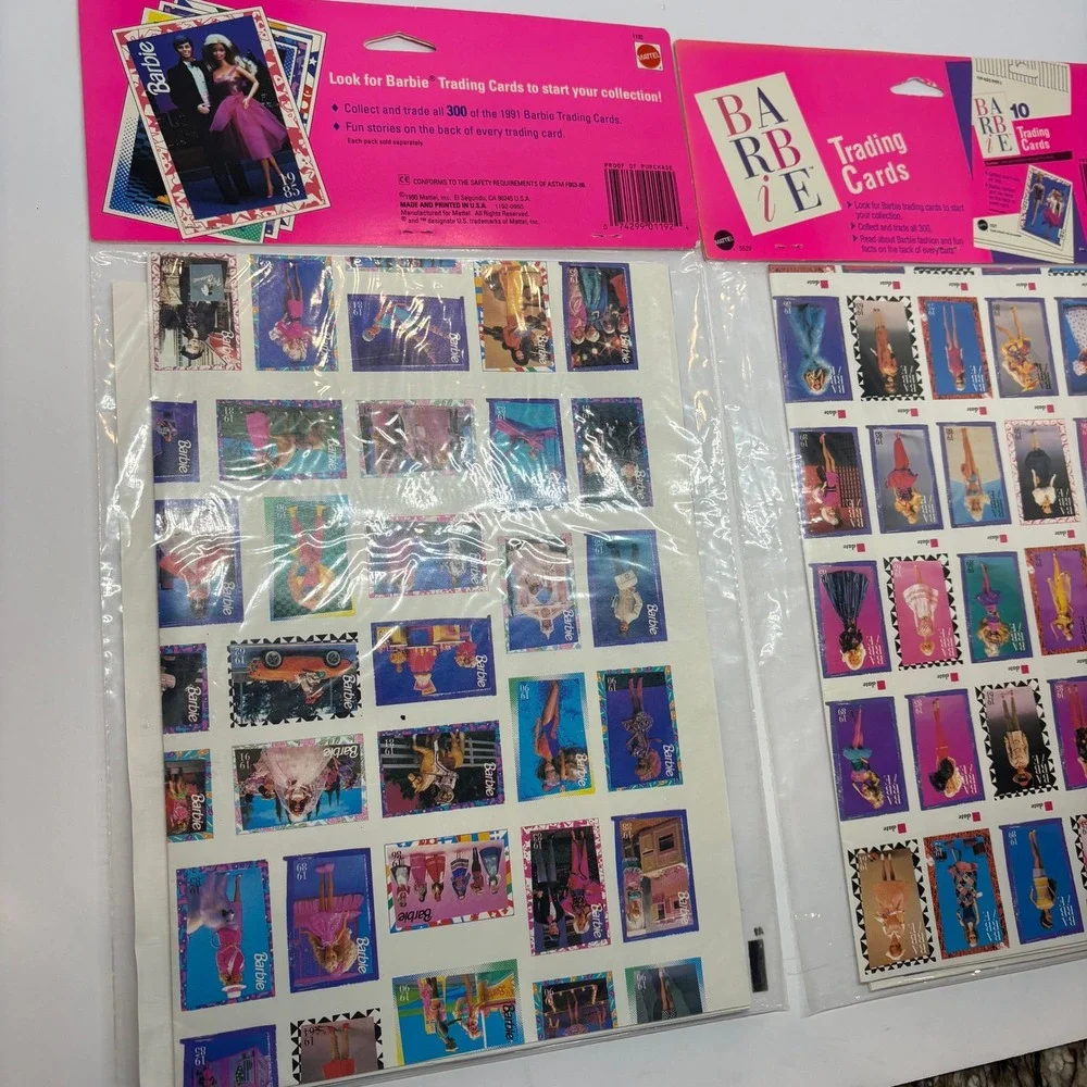 Vintage 90s Mattel Barbie Calendar Sticker Album Poster Lot Pink